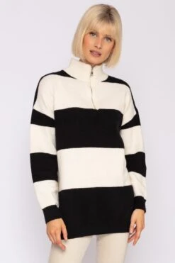 1/4 Zip Knit In Black