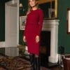 High Neck Knit Dress In Dark Red 1 High Neck Knit Dress In Dark Red -Fashion Clothing Accessories Store carraig donn 23aw high neck knit dress 767827