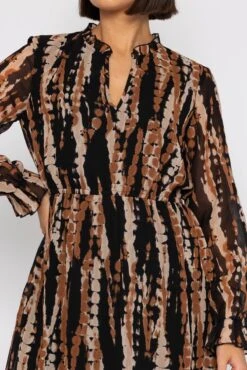 Midi Dress In Animal Print -Fashion Clothing Accessories Store carraig donn 23aw printed midi dress 390728