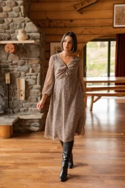 Wrap Front Midi Dress In Animal Print -Fashion Clothing Accessories Store carraig donn 23aw wrap front dress 541770