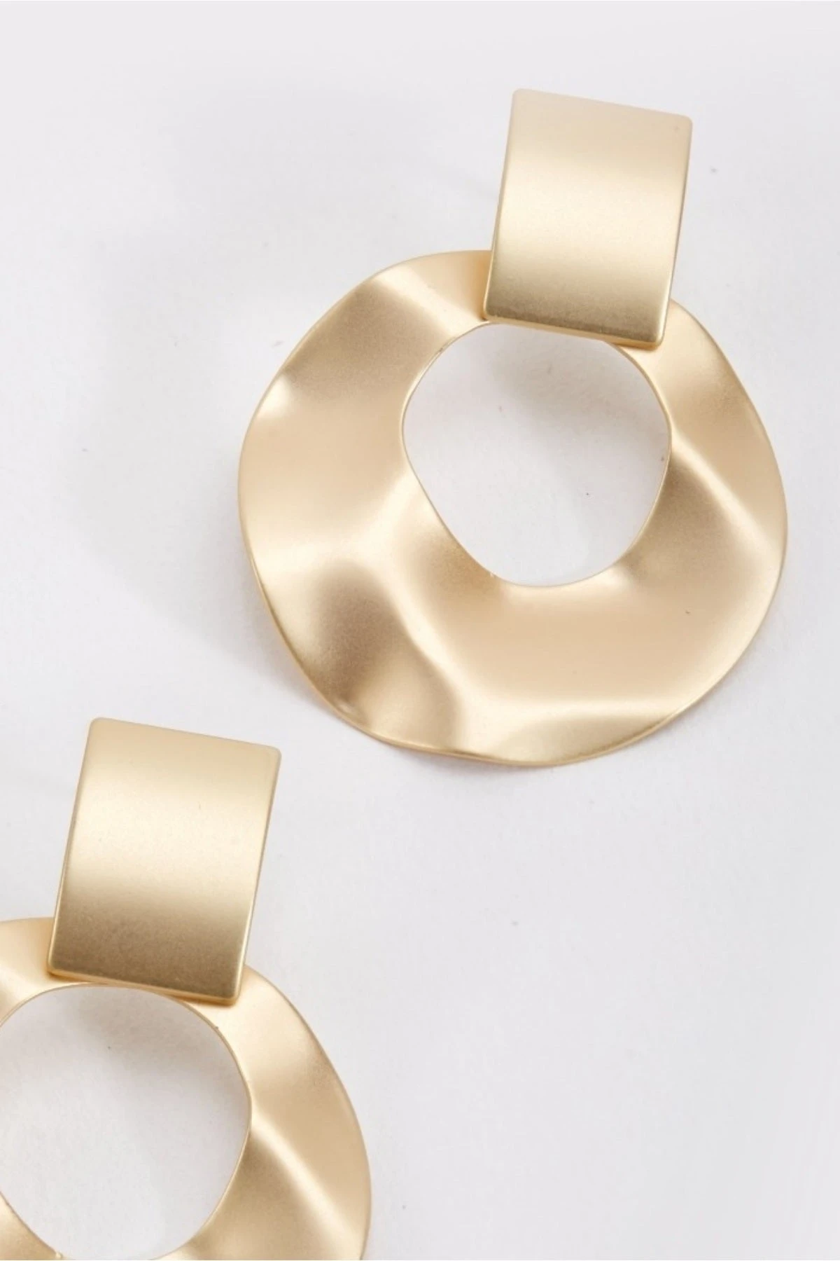 Gold Disc Drop Earrings 4 Gold Disc Drop Earrings - Image 2