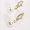 Pave Link Pearl Drop Earrings -Fashion Clothing Accessories Store carraig donn 24ss earrings 225638