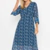 Kerry Midi Dress In Navy Print -Fashion Clothing Accessories Store carraig donn 24ss kerry dress 670306