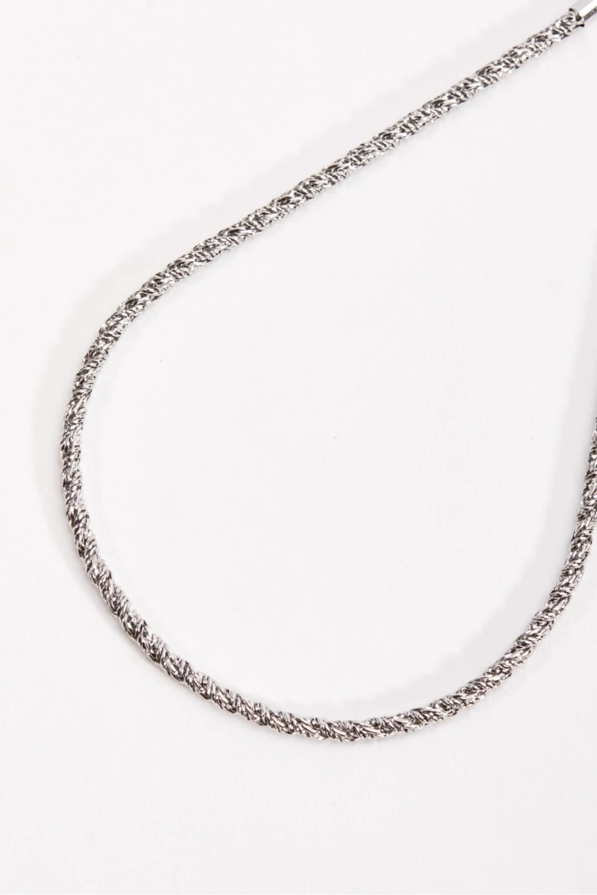 Silver Rope Chain Necklace 4 Silver Rope Chain Necklace - Image 2