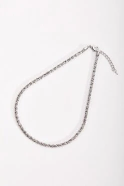 Silver Rope Chain Necklace