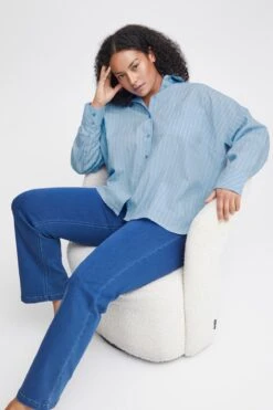 Blue Cotton Long Sleeve Shirt 13 Blue Cotton Long Sleeve Shirt -Fashion Clothing Accessories Store carraig donn 24ss swpin sh 1 250646
