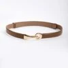 Adjustable Gold Clasp Belt In Brown -Fashion Clothing Accessories Store carraig donn adjustable metal clasp belt in brown 674891