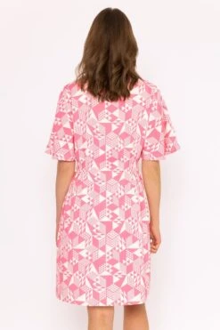 Ailbhe Knee Length Dress In Pink Print -Fashion Clothing Accessories Store carraig donn ailbhe knee length dress in pink print 894960