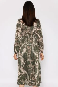Alina Khaki Print Midi Dress -Fashion Clothing Accessories Store carraig donn alina khaki print midi dress 172453