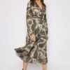 Alina Khaki Print Midi Dress 2 Alina Khaki Print Midi Dress -Fashion Clothing Accessories Store carraig donn alina khaki print midi dress 971356