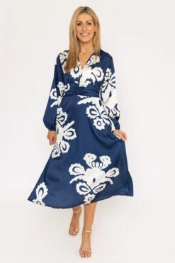 Alina Midi Dress In Navy Print 10 Alina Midi Dress In Navy Print -Fashion Clothing Accessories Store carraig donn alina midi dress in navy print 132338