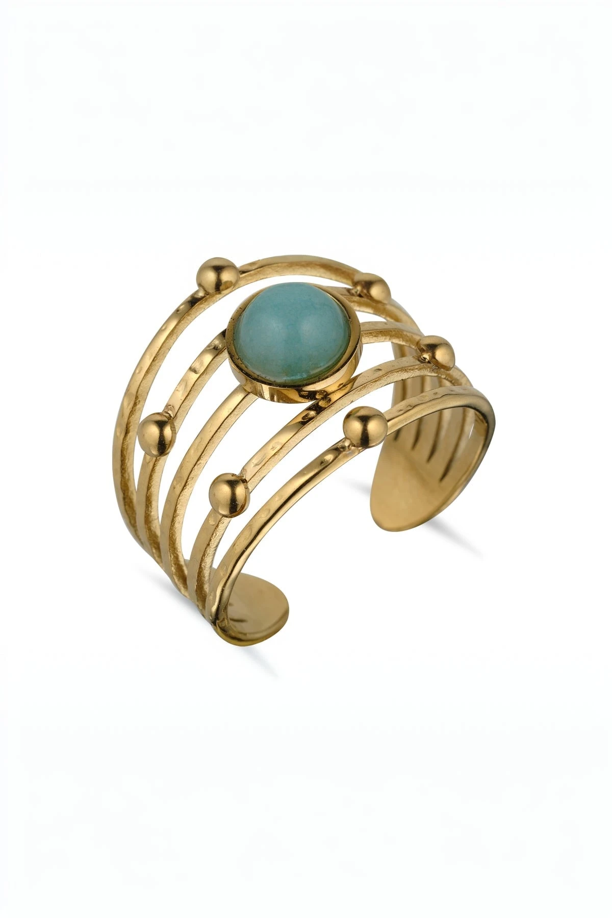 Blue Amazon Gemstone Ring 4 Blue Amazon Gemstone Ring - Image 2