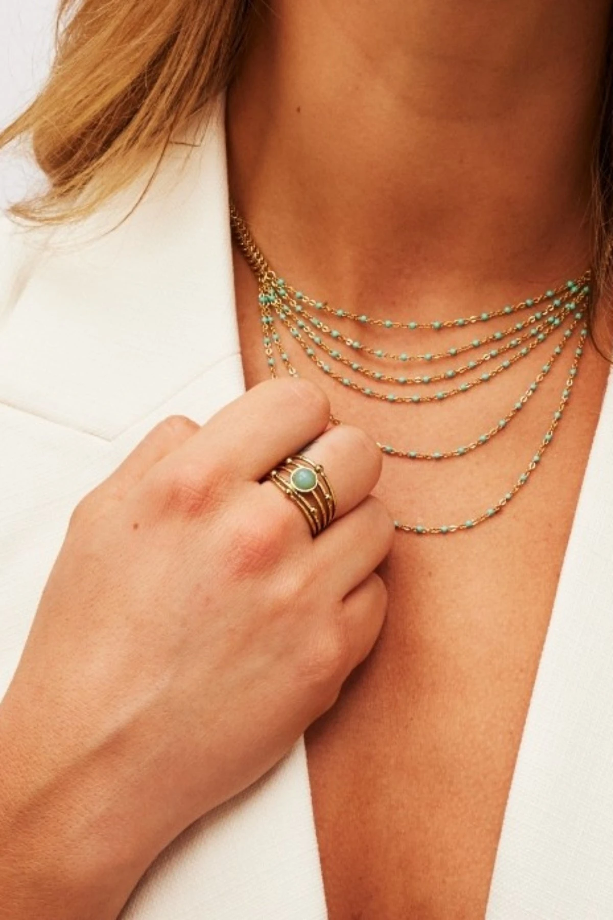 Blue Amazon Gemstone Ring 3 Blue Amazon Gemstone Ring