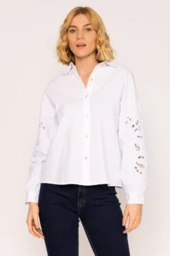 Anglaise Sleeve Blouse In White