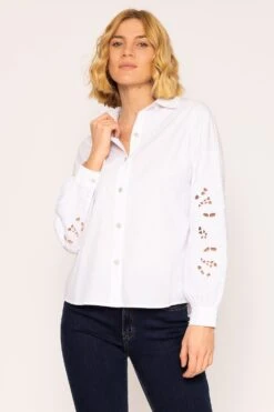 Anglaise Sleeve Blouse In White -Fashion Clothing Accessories Store carraig donn anglaise sleeve blouse in white 501311