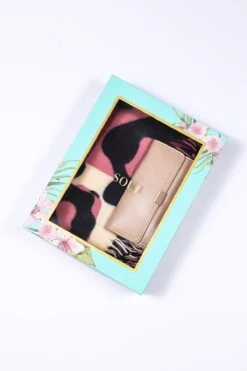 Animal Scarf And Purse Set In Pink Tones -Fashion Clothing Accessories Store carraig donn animal scarf and purse set in pink tones 715631