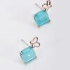 Aqua Stone Butterfly Earrings