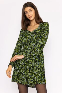Vero Moda Asta Short Dress In Green