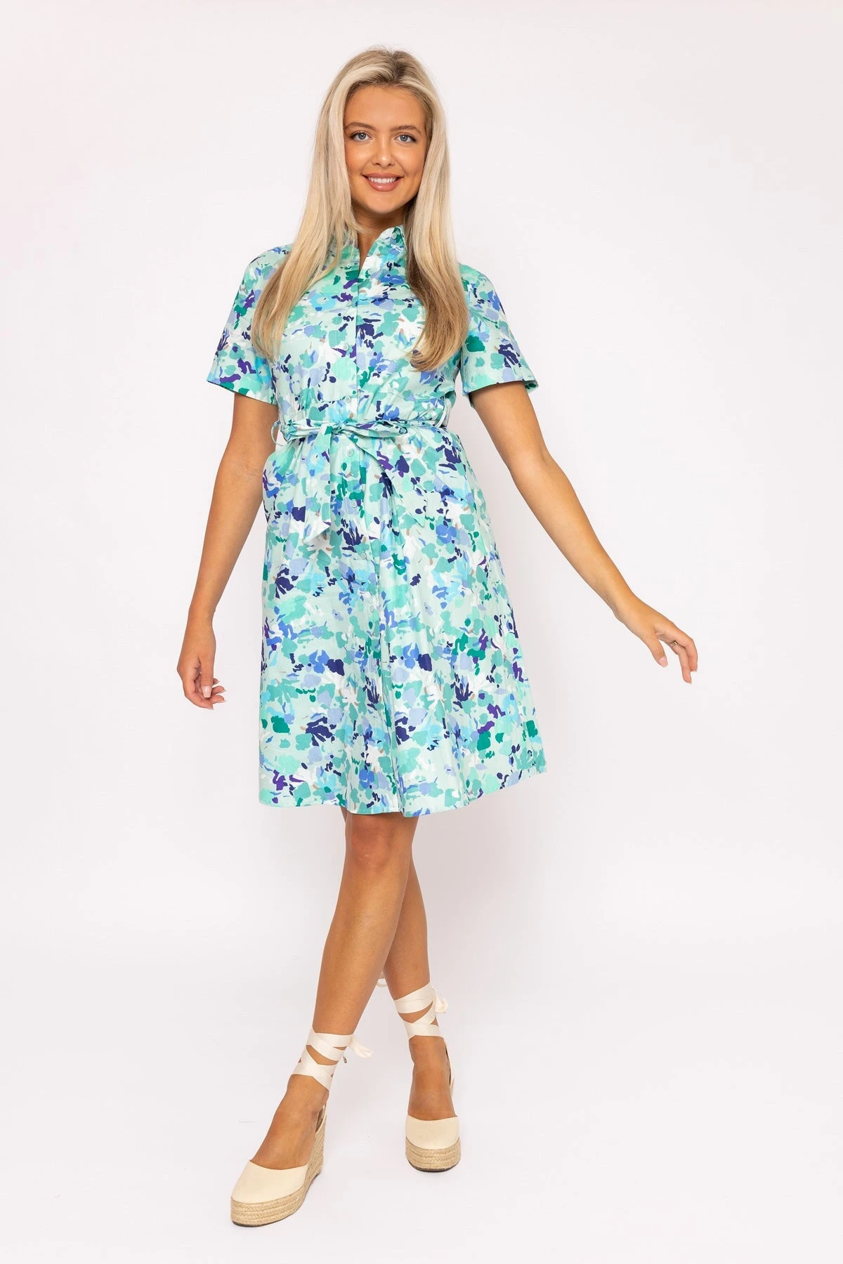 Aurora Blue Printed Shirt Dress 6 Aurora Blue Printed Shirt Dress - Image 4