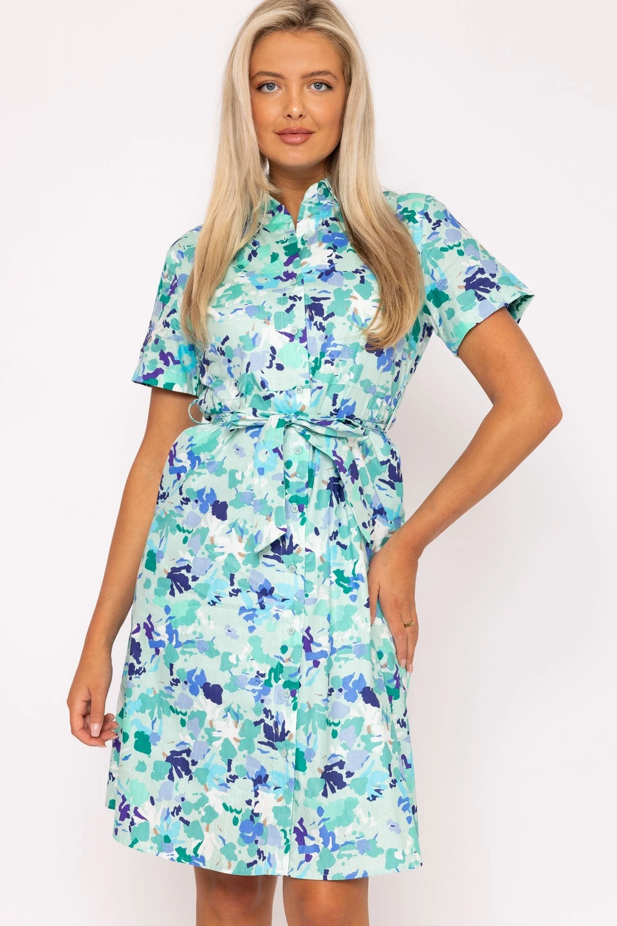 Aurora Blue Printed Shirt Dress 5 Aurora Blue Printed Shirt Dress - Image 3