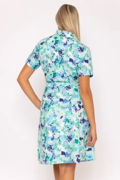 Aurora Blue Printed Shirt Dress 13 Aurora Blue Printed Shirt Dress -Fashion Clothing Accessories Store carraig donn aurora blue printed shirt dress 772085