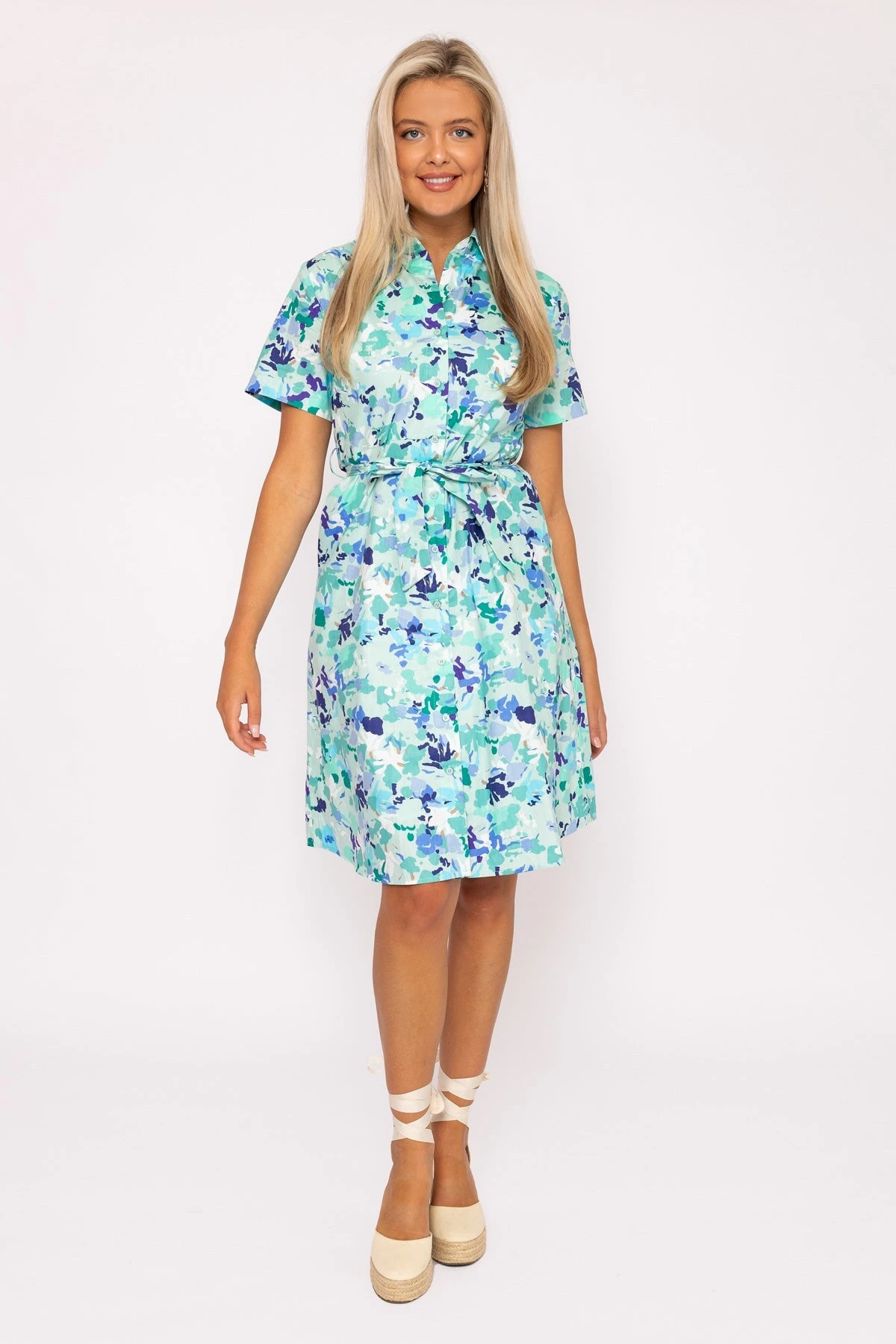 Aurora Blue Printed Shirt Dress 3 Aurora Blue Printed Shirt Dress