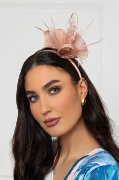 Baby Pink Feather Flower Fascinator -Fashion Clothing Accessories Store carraig donn baby pink feather flower fascinator 455142