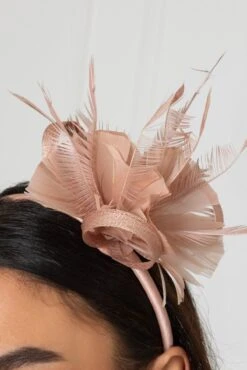 Baby Pink Feather Flower Fascinator -Fashion Clothing Accessories Store carraig donn baby pink feather flower fascinator 593186