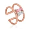 Baguette CZ Cage Ring In Rose Gold - One Size -Fashion Clothing Accessories Store carraig donn baguette cz cage ring in rose gold one size 598025