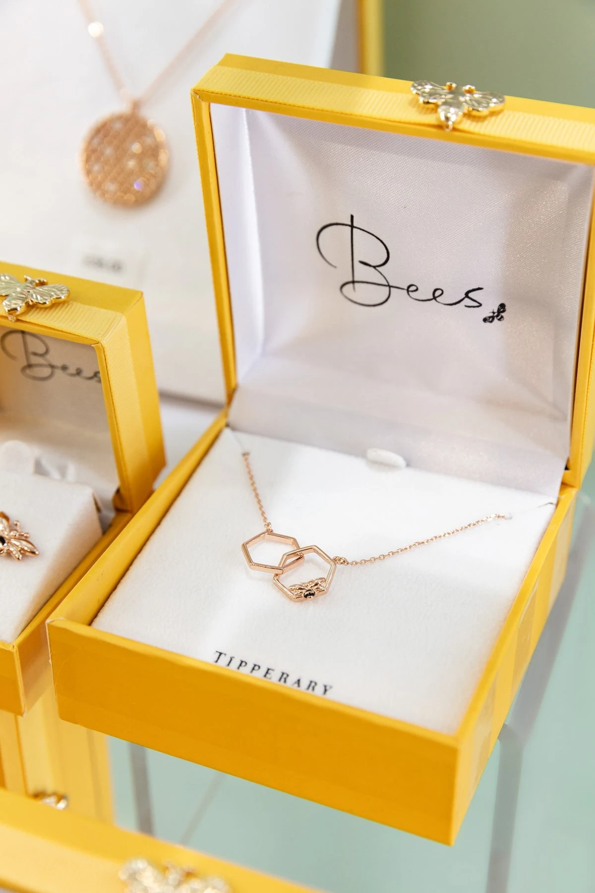 Bee Hexagonal Infinity Pendant 3 Bee Hexagonal Infinity Pendant