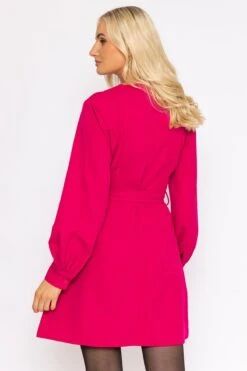 Belted Mini Dress In Fuchsia -Fashion Clothing Accessories Store carraig donn belted mini dress in fuchsia 264861