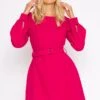 Belted Mini Dress In Fuchsia -Fashion Clothing Accessories Store carraig donn belted mini dress in fuchsia 590182