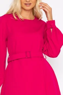 Belted Mini Dress In Fuchsia -Fashion Clothing Accessories Store carraig donn belted mini dress in fuchsia 692844