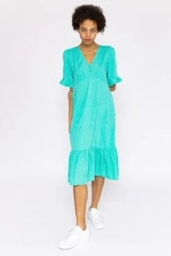 Betty Midi Dress In Aqua Print -Fashion Clothing Accessories Store carraig donn betty midi dress in aqua print 255462