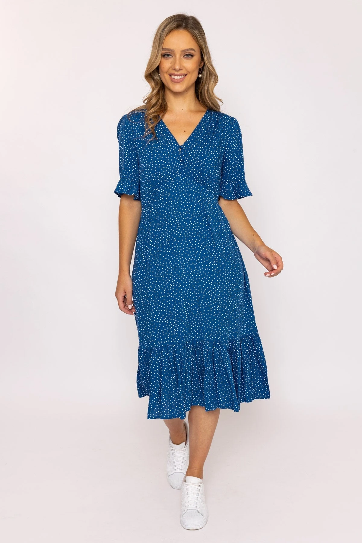 Betty Midi Dress In Blue Print 4 Betty Midi Dress In Blue Print - Image 2