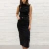 Black Denim Midi Skirt -Fashion Clothing Accessories Store carraig donn black denim midi skirt 641928