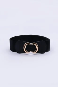 Black Elastic Belt With Gold Clasp -Fashion Clothing Accessories Store carraig donn black elastic belt with gold clasp 151438