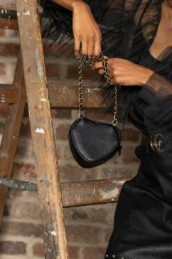 Black Heart Crossbody Bag