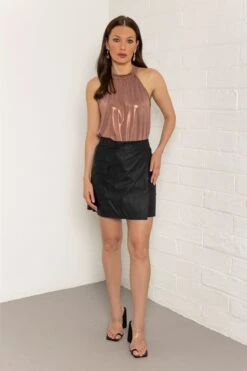 Black PU Cargo Skirt -Fashion Clothing Accessories Store carraig donn black pu cargo skirt 751134
