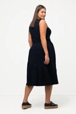 Ulla Popken Navy Sleeveless Midi Dress -Fashion Clothing Accessories Store carraig donn black sleeveless midi dress 967791