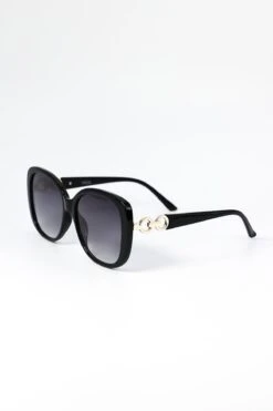 Black Sunglasses With Links Detail On Arms -Fashion Clothing Accessories Store carraig donn black sunglasses with links detail on arms 999811