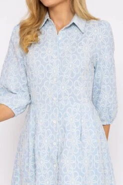 Blue Floral Embroidery Dress -Fashion Clothing Accessories Store carraig donn blue floral embroidery midi dress 292238