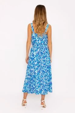 Blue Lurex Print Midi Skirt -Fashion Clothing Accessories Store carraig donn blue lurex print midi skirt 197774