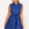 Blue Poplin Mini Dress -Fashion Clothing Accessories Store carraig donn blue poplin mini dress 795385