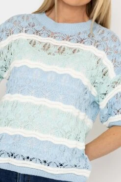 Blue Stripe Knit Jumper -Fashion Clothing Accessories Store carraig donn blue stripe knit jumper 432677