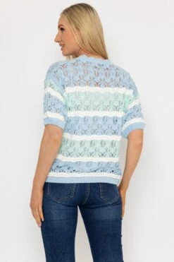 Blue Stripe Knit Jumper -Fashion Clothing Accessories Store carraig donn blue stripe knit jumper 964257