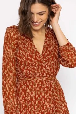 Boho Wrap Dress In Rust -Fashion Clothing Accessories Store carraig donn boho wrap dress in rust 411916