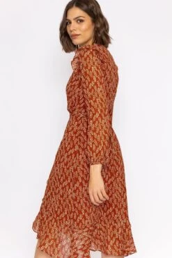 Boho Wrap Dress In Rust -Fashion Clothing Accessories Store carraig donn boho wrap dress in rust 757851