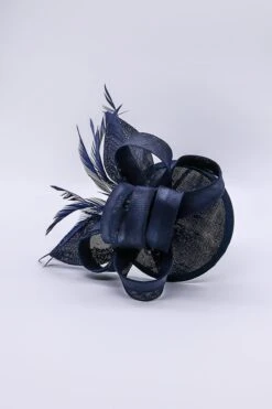 Bow Detail Fascinator In Navy