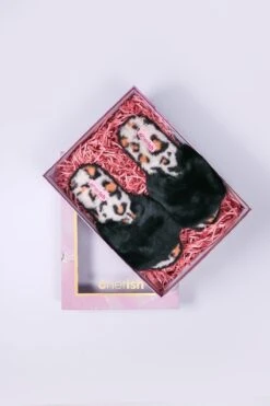 Boxed Black Animal Faux Fur Slipper -Fashion Clothing Accessories Store carraig donn boxed black animal faux fur slipper 641385